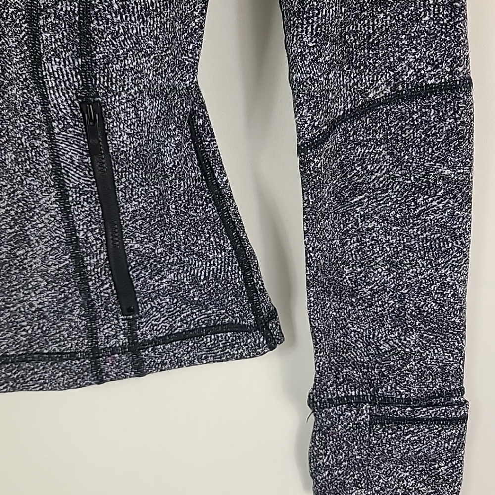 Lululemon Women's Define Full Zip Fusion Jacquard Black Violet Viola Sz 6 - Picture 4 of 7
